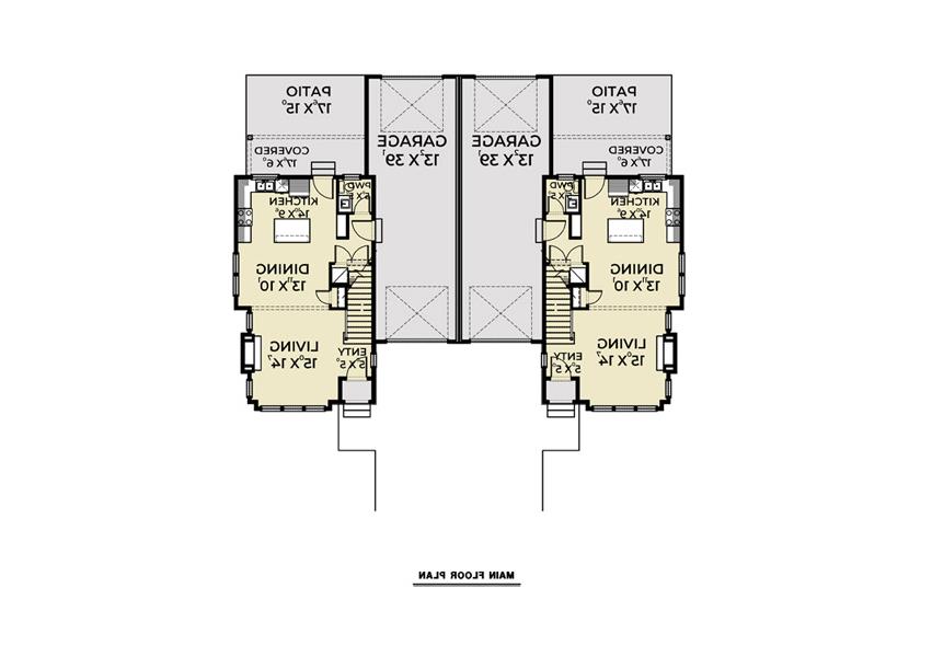 1st Floor image of Duplex B House Plan